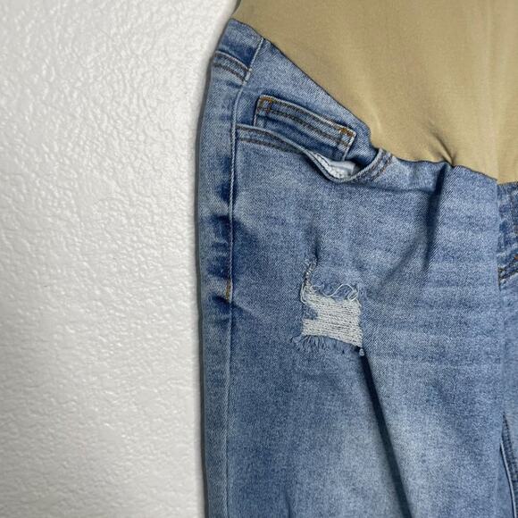 Time and Tru Womens Jeans Size M Maternity Light Wash Distressed Skinny Leg - Picture 14 of 14